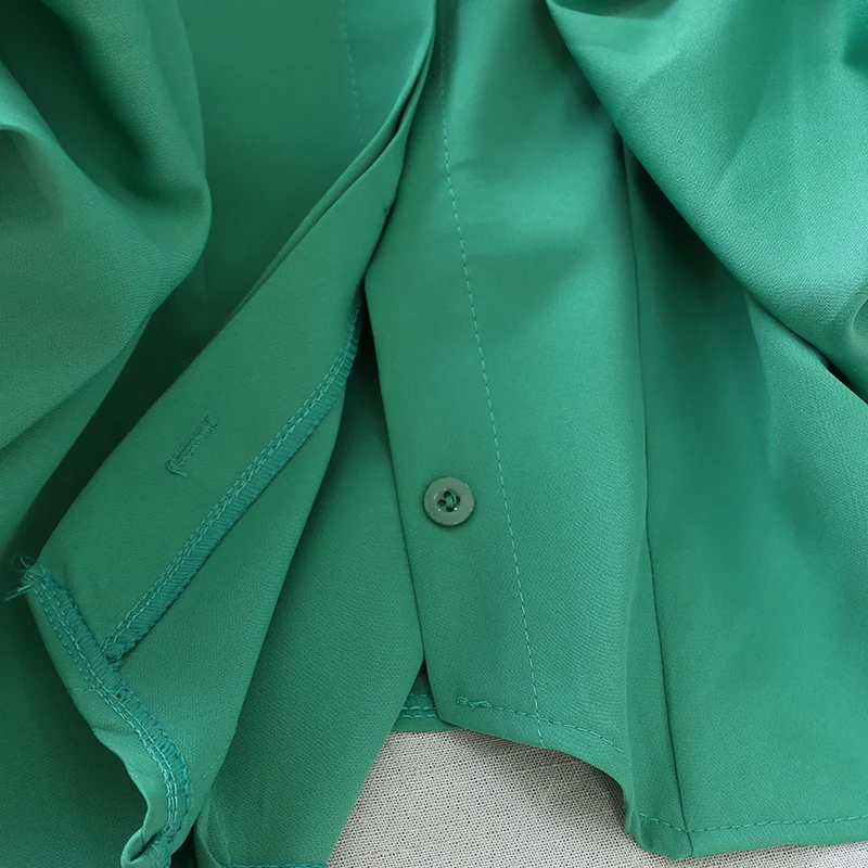 Elegant Court Style Short Blouse 2021 Autumn Spring Holiday Beach Green Blusas Turn Down Collar Puff Long Sleeve Shirt
Elegant Court Style Short Blouse 2021 Autumn Spring Holiday Beach Green Blusas Turn Down Collar Puff Long Sleeve Shirt