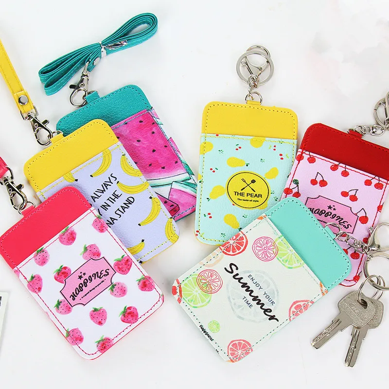 Simple And Cute Fruit Pattern PU Pickup Bag With Keychain, Bus Card Package, Meal Card Package, ID Card With Lanyard, PU Neckban
Simple And Cute Fruit Pattern PU Pickup Bag With Keychain, Bus Card Package, Meal Card Package, ID Card With Lanyard, PU Neckban