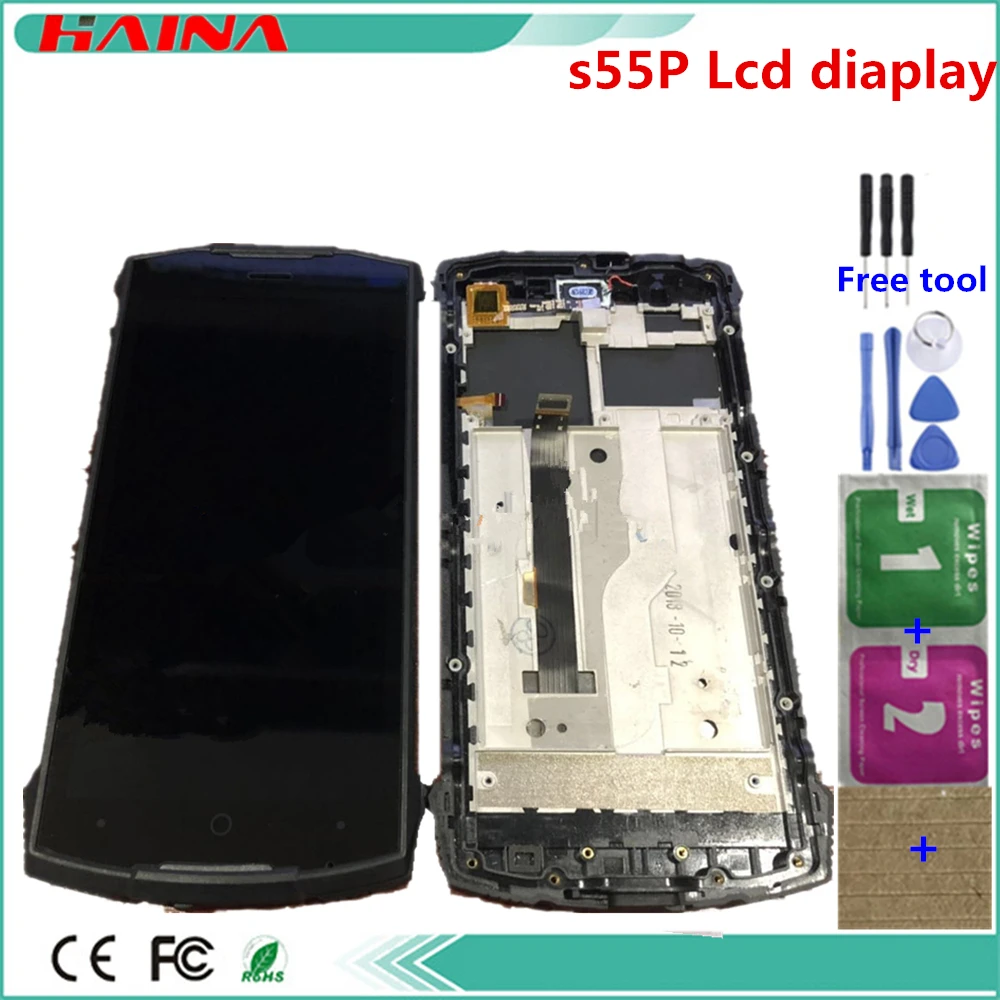 5.5 inch phone frame For DOOGEE S55 CellPhone LCD Display + Frame + Touch Screen Digitizer Assembly with Replacement Glass
5.5 inch phone frame For DOOGEE S55 CellPhone LCD Display + Frame + Touch Screen Digitizer Assembly with Replacement Glass