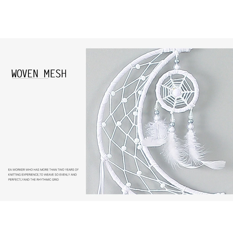 Moon Dream Catcher Hanging Wind Chime Bohemian Handwoven Tapestry Wall Hanging for Home Bedroom Decor 75cm
Moon Dream Catcher Hanging Wind Chime Bohemian Handwoven Tapestry Wall Hanging for Home Bedroom Decor 75cm