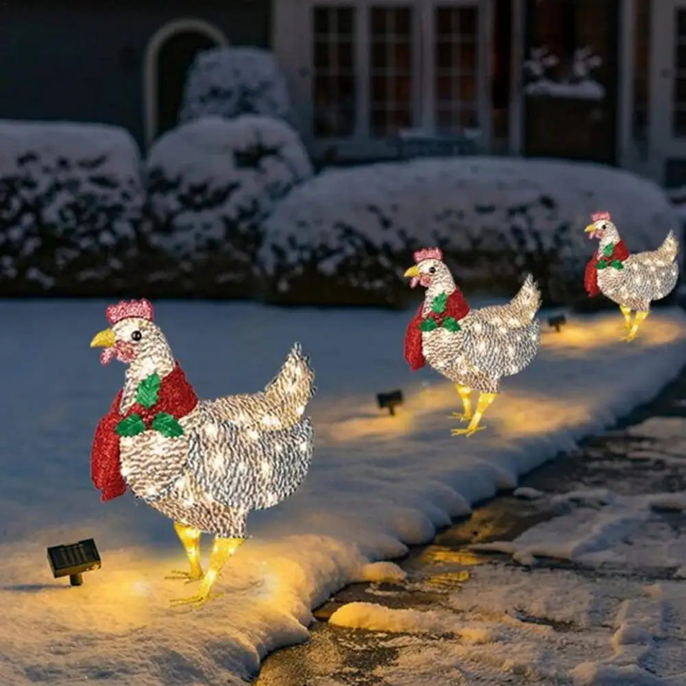 Light-up Chicken Christmas Courtyard Decoration Acrylic Metal Chicken With Scarf Personalized Outdoor Garden Lawn Art Ornaments
Light-up Chicken Christmas Courtyard Decoration Acrylic Metal Chicken With Scarf Personalized Outdoor Garden Lawn Art Ornaments