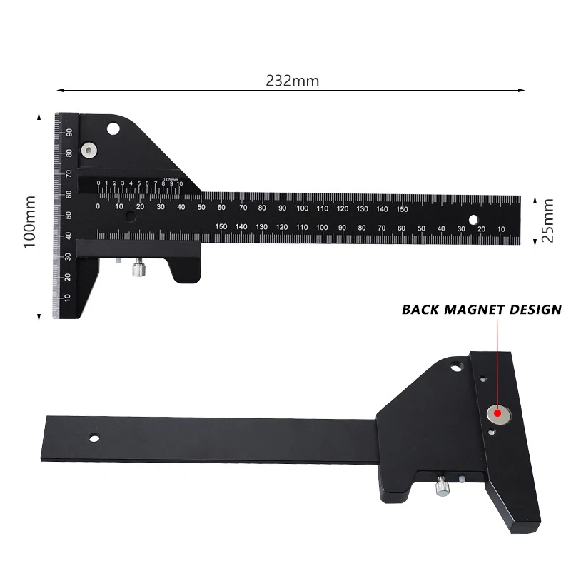 High-precision T-type Ruler Positioning Block Woodworking Scribe Drawing Mark Line Gauge Carpenter DIY Carpenter Measuring Tools
High-precision T-type Ruler Positioning Block Woodworking Scribe Drawing Mark Line Gauge Carpenter DIY Carpenter Measuring Tools