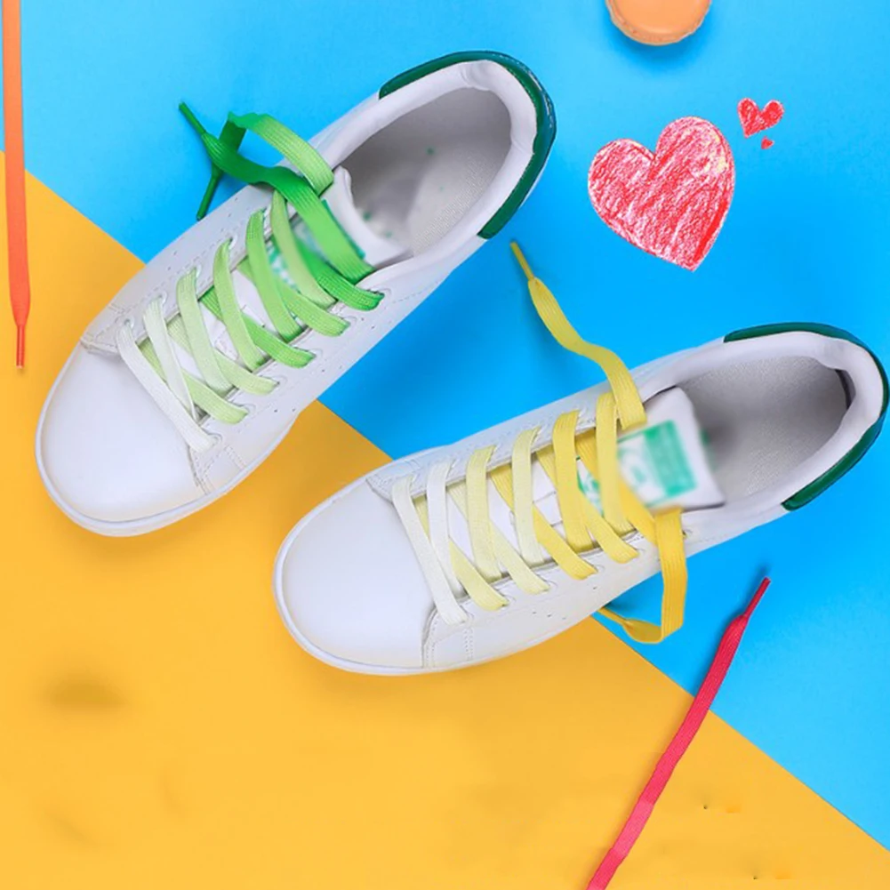 1 Pair Gradient Color Shoelaces Rainbow Canvas Sport Sneaker Shoe Laces Flat Shoe Strings Athletic Shoes Laces Boots Laces
1 Pair Gradient Color Shoelaces Rainbow Canvas Sport Sneaker Shoe Laces Flat Shoe Strings Athletic Shoes Laces Boots Laces
