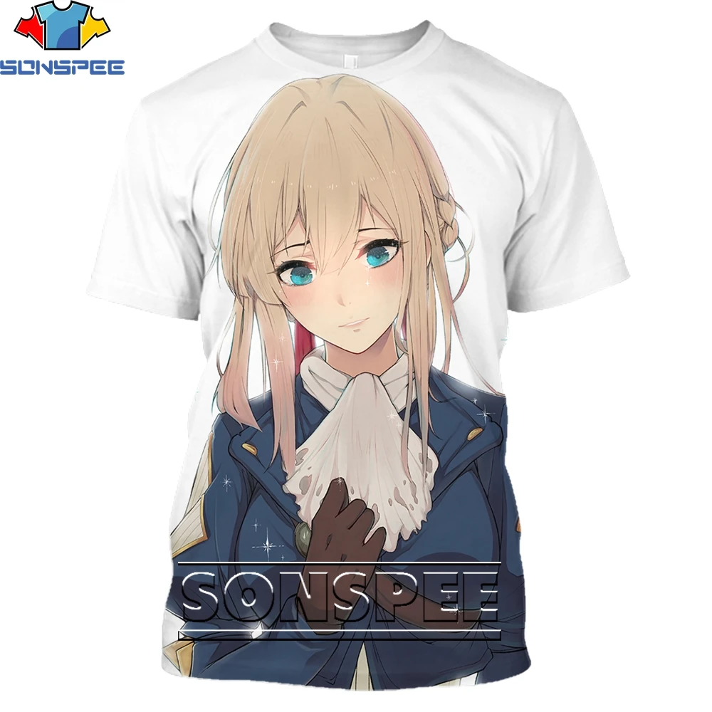 SONSPEE 3D Printing Violet Evergarden Anime Cartoon T-shirt Fashion Casual Loose Round Neck Men/Women Beauty Cute Harajuku Style
SONSPEE 3D Printing Violet Evergarden Anime Cartoon T-shirt Fashion Casual Loose Round Neck Men/Women Beauty Cute Harajuku Style