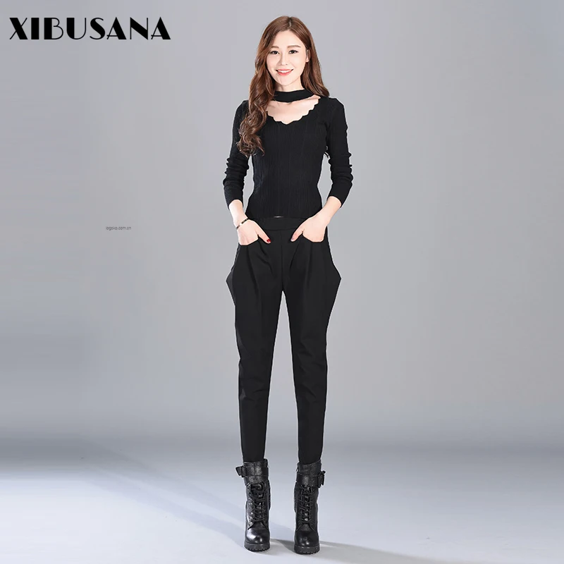 XIBUSANA 2020 Autumn Pants Casual High Waist Harem Pants Women Regular Solid Color Thicken Trousers Pockets Elastic Waist Female
XIBUSANA 2020 Autumn Pants Casual High Waist Harem Pants Women Regular Solid Color Thicken Trousers Pockets Elastic Waist Female