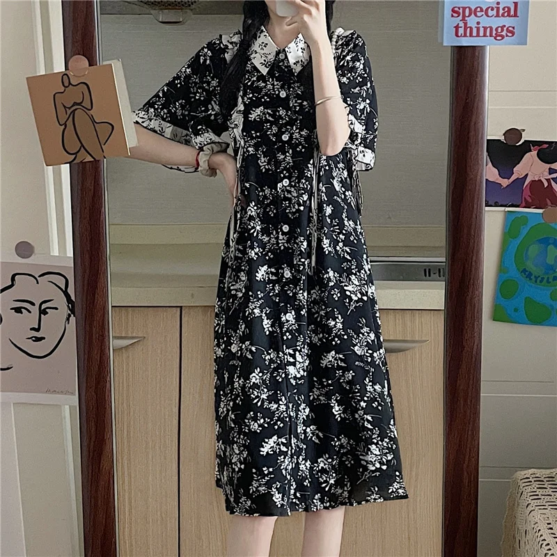 Vintage Diablo Black Tie Dye Women Dress Japanese Summer Kawaii Floral Printed Petal Sleeve Ruffles Mid-Calf Dress Vestidos 2021
Vintage Diablo Black Tie Dye Women Dress Japanese Summer Kawaii Floral Printed Petal Sleeve Ruffles Mid-Calf Dress Vestidos 2021