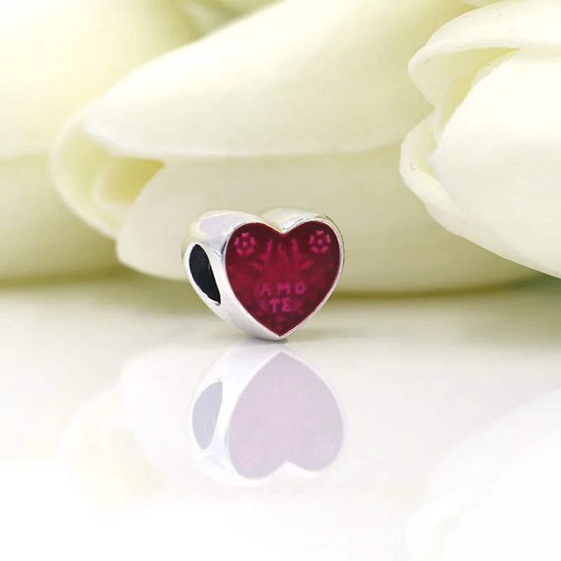 Authentic 925 Sterling Silver Beads New Love AMO TE Heart Shaped Beads Fit Original Pandora Bracelet For Women Diy Jewelry
Authentic 925 Sterling Silver Beads New Love AMO TE Heart Shaped Beads Fit Original Pandora Bracelet For Women Diy Jewelry