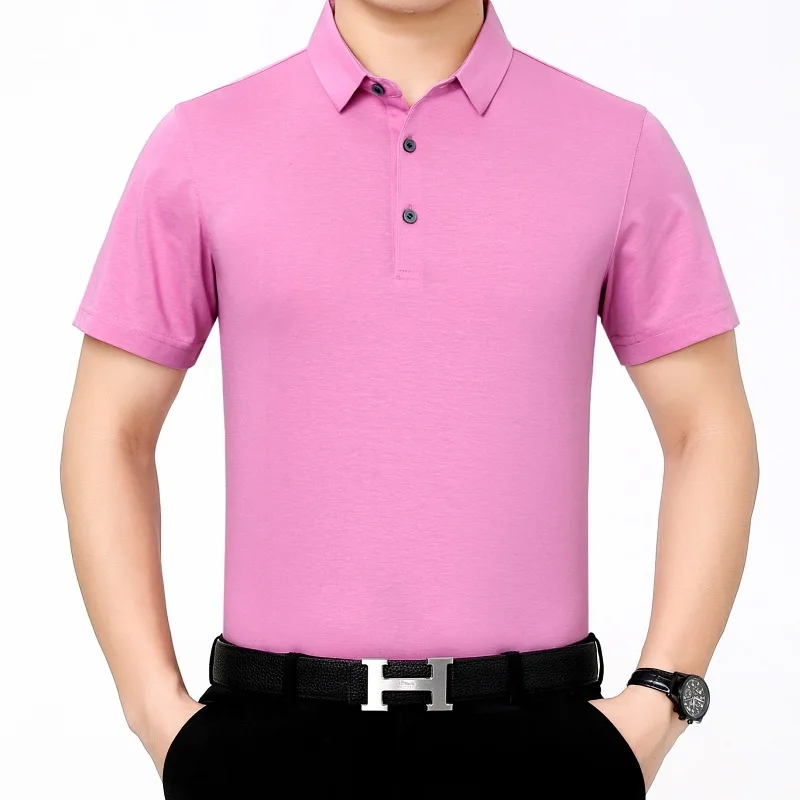 2021 summer new polo shirt with silk solid color thin T-shirt casual Lapel short sleeve T-shirt for men
2021 summer new polo shirt with silk solid color thin T-shirt casual Lapel short sleeve T-shirt for men
