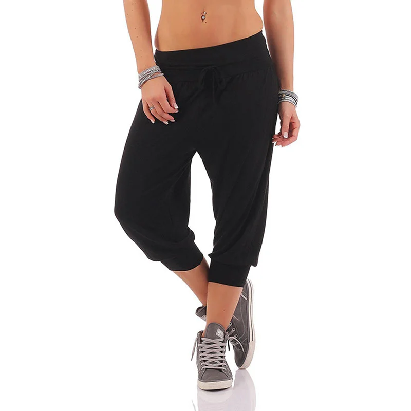 Women Casual Loose Pants Solid 3/4 Pants Female Calf-Length Drawstring Trousers Street Wear Trouser
Women Casual Loose Pants Solid 3/4 Pants Female Calf-Length Drawstring Trousers Street Wear Trouser