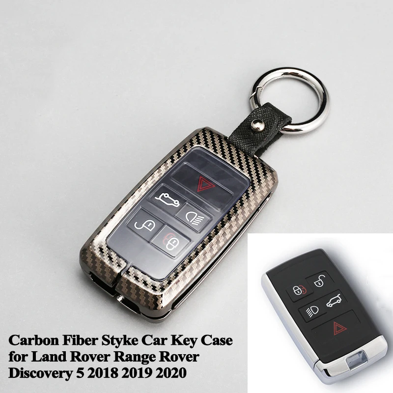 1pc Zinc Alloy Carbon Fiber Style Car Key Case Cover Accessories for Land Rover Discovery 5 Range Rover 2018 2019 2020 2021
1pc Zinc Alloy Carbon Fiber Style Car Key Case Cover Accessories for Land Rover Discovery 5 Range Rover 2018 2019 2020 2021