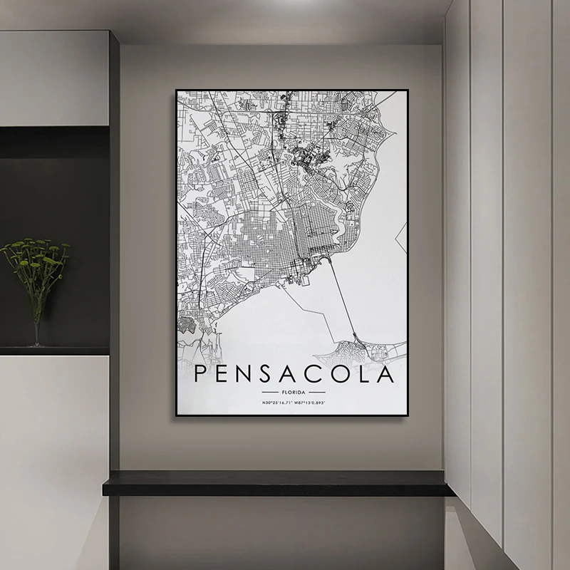 PENSACOLA Florida FL USA city map Nordic Living Room Decoration Canvas Poster Modern Home Decor Art Print Painting
PENSACOLA Florida FL USA city map Nordic Living Room Decoration Canvas Poster Modern Home Decor Art Print Painting