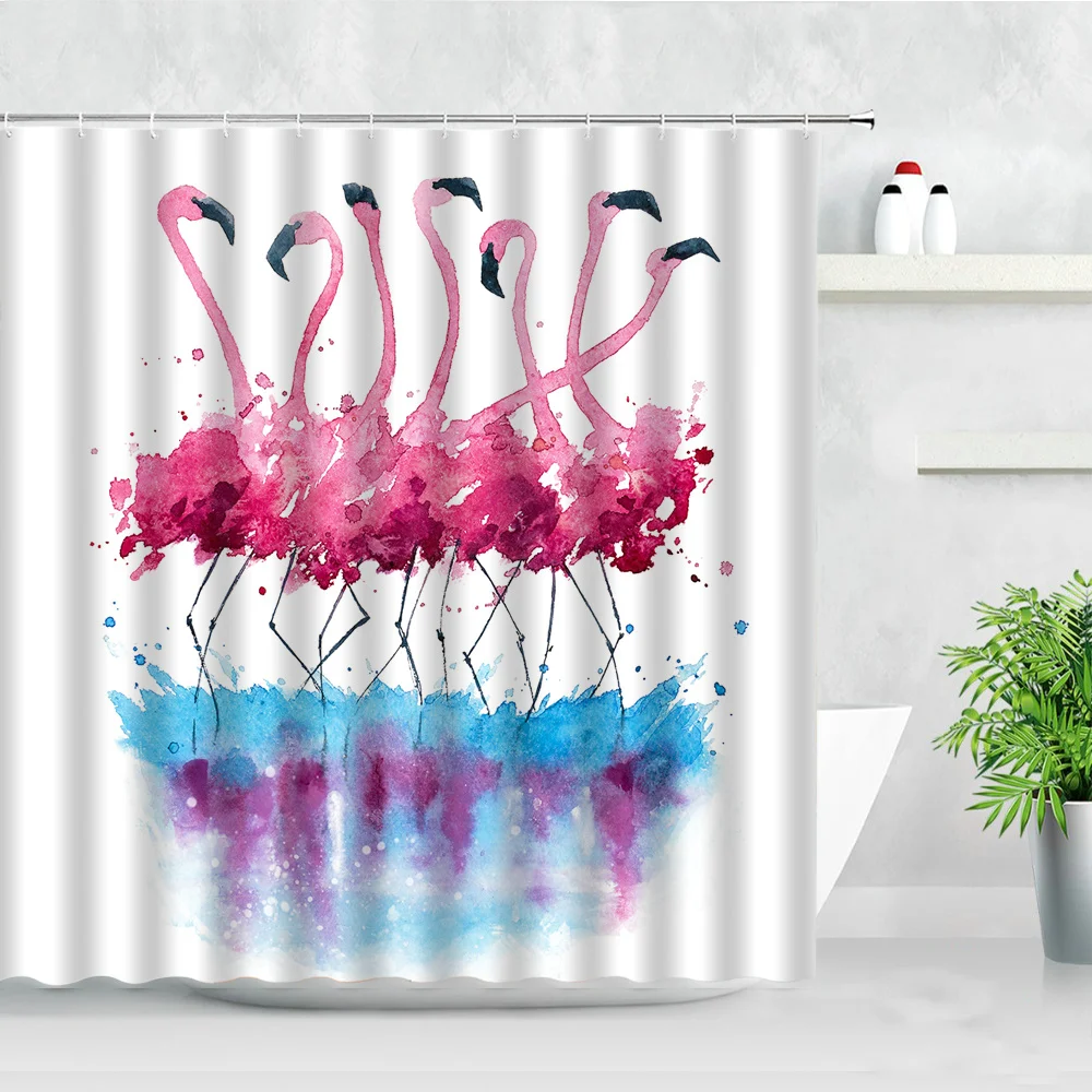 Cartoon Flamingo Shower Curtains Tropical Animal 3D Modern Water Color Art Home Decor Screens Waterproof Bathroom Curtain Set
Cartoon Flamingo Shower Curtains Tropical Animal 3D Modern Water Color Art Home Decor Screens Waterproof Bathroom Curtain Set