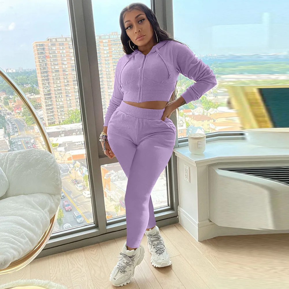 Simple Casual Two Piece Pant Suits Autumn 2022 Women's Clothing Hooded Long Sleeve Crop Top+sheath Stretchy Pants Sweat Suits
Simple Casual Two Piece Pant Suits Autumn 2022 Women's Clothing Hooded Long Sleeve Crop Top+sheath Stretchy Pants Sweat Suits