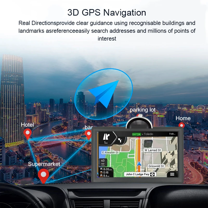 7 дюймовый автомобильный GPS навигатор 800 МГц FM 8 Гб 2020 бесплатные карты для Navitel