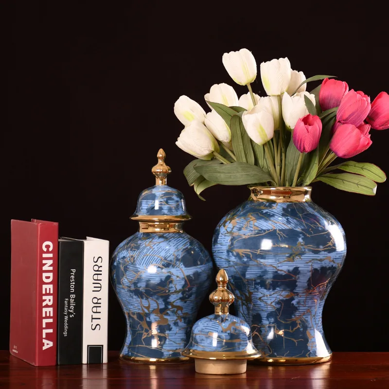 European Style Light Luxury Blue Gold Ceramic Storage Jar Vase Decoration Home Decoration Jar Living Room Desktop Decoration
European Style Light Luxury Blue Gold Ceramic Storage Jar Vase Decoration Home Decoration Jar Living Room Desktop Decoration