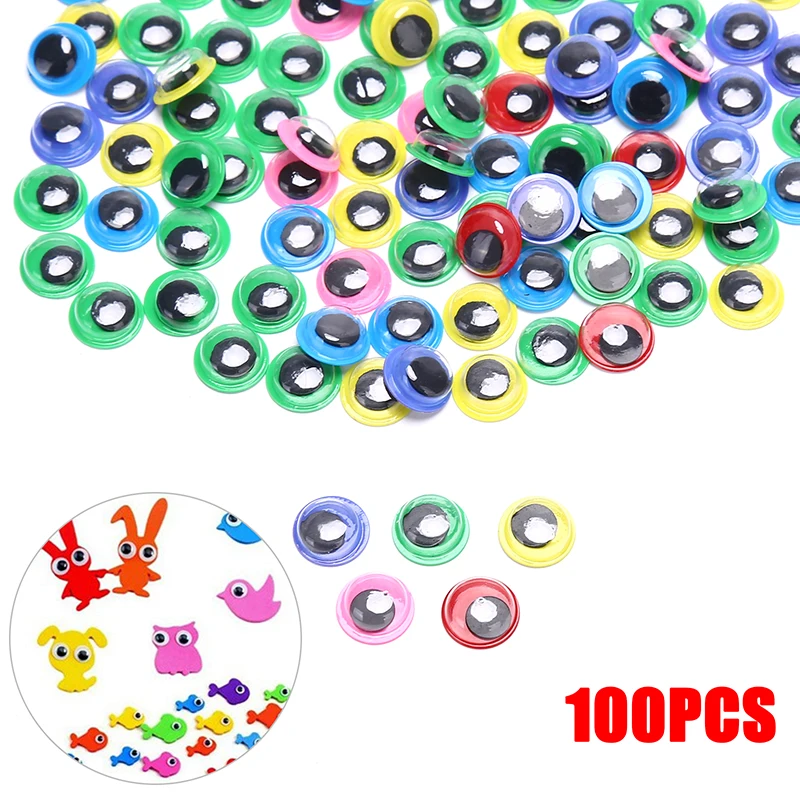 100 шт. 10 мм Разноцветные самоклеящиеся глаза для куклы медведь мягкие игрушки