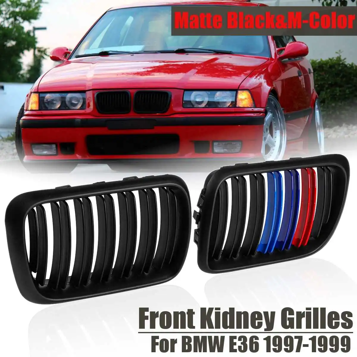 Car Styling Racing Grills replacement Car Front Kidney Grilles Matte Black M-Color ABS For BMW E36 1997 1998 1999 51138195152
Car Styling Racing Grills replacement Car Front Kidney Grilles Matte Black M-Color ABS For BMW E36 1997 1998 1999 51138195152