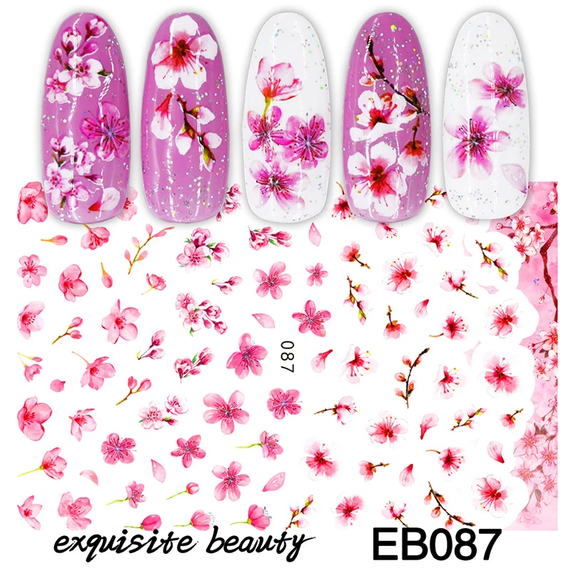 3D Nail Sticker Beautiful Peach Blossom Pink White Petal Flowering Plant Manicure Sliders Flower Watercolor Stickers For Nails 
3D Nail Sticker Beautiful Peach Blossom Pink White Petal Flowering Plant Manicure Sliders Flower Watercolor Stickers For Nails
