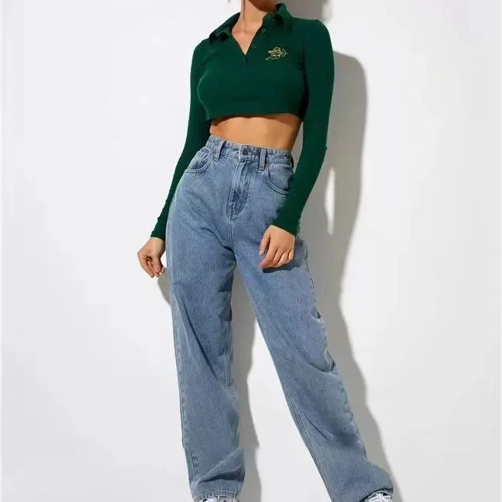 Casual Skinny Solid Lapel Cartoon Embroidered Shirts for Women Long Sleeve Spring Fall Crop Tops with Button for Female 2021
Casual Skinny Solid Lapel Cartoon Embroidered Shirts for Women Long Sleeve Spring Fall Crop Tops with Button for Female 2021