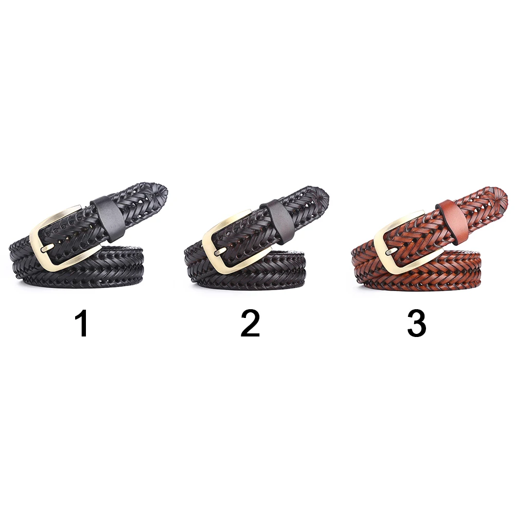 Men Women Jeans Belt Classic Handmade Woven Durable Buckle Casual Retro Hand Knitted Soft Leather Belt
Men Women Jeans Belt Classic Handmade Woven Durable Buckle Casual Retro Hand Knitted Soft Leather Belt
