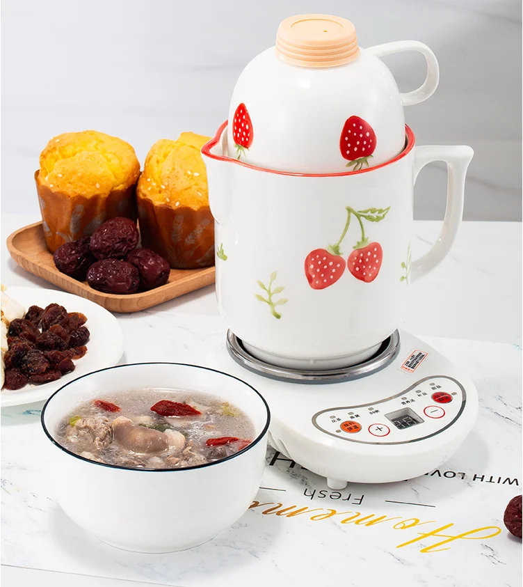 220V 600ML Ceramic/Glass Stewing Cooker Automatic Electric Slow Stewer Health Preserving Pot Tea Dessert Cooking Machine
220V 600ML Ceramic/Glass Stewing Cooker Automatic Electric Slow Stewer Health Preserving Pot Tea Dessert Cooking Machine