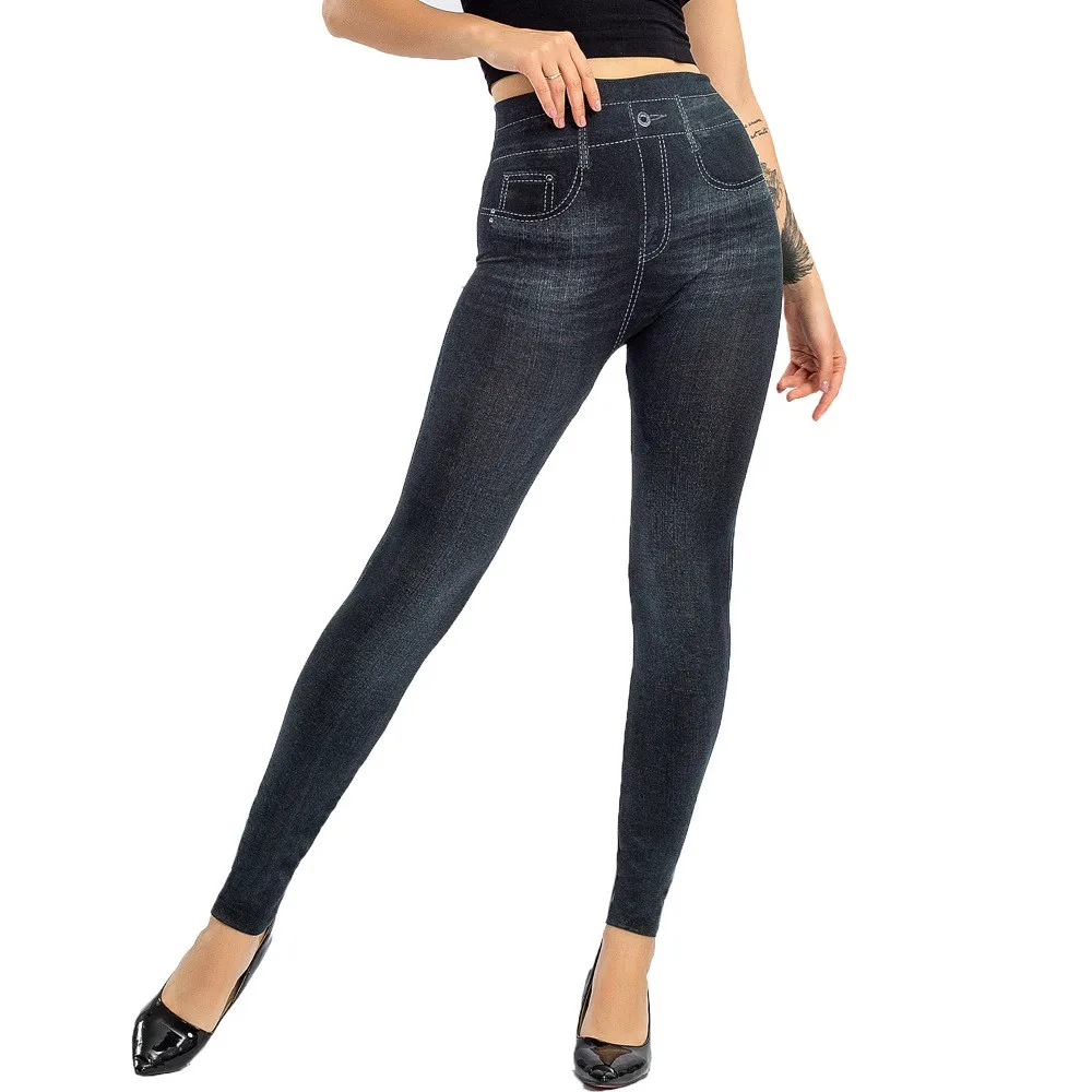 Plus Size Tight Imitation Jeans Women Spring And Summer Slim Leggings False Pocket Seamless Pencil Pants Fitniess Denim Pants
Plus Size Tight Imitation Jeans Women Spring And Summer Slim Leggings False Pocket Seamless Pencil Pants Fitniess Denim Pants