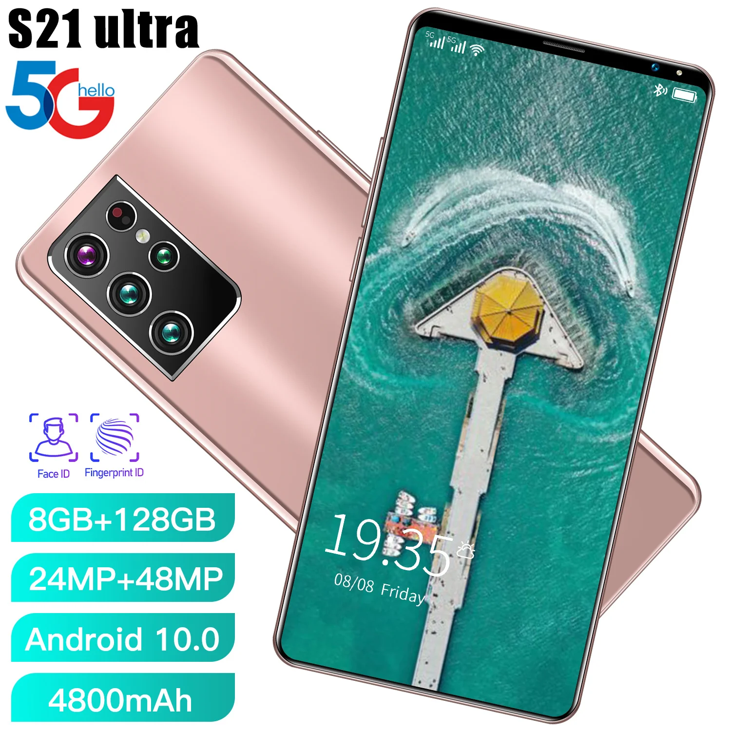 Global Version S21ultra 5.5 Inch Smartphone Android Phone 4800mah Capacity Battery 8+256G Full Screen Mobile Phone 5G Cell Phone
Global Version S21ultra 5.5 Inch Smartphone Android Phone 4800mah Capacity Battery 8+256G Full Screen Mobile Phone 5G Cell Phone