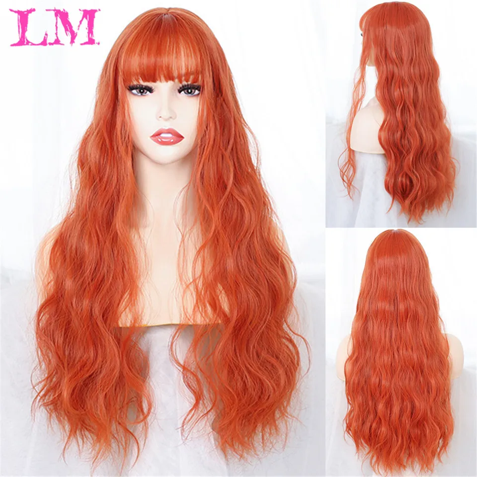 LM 24“Long Orange Wig With Bangs Water Wavy Wig Synthetic Fiber Wig Women's Long Wig Cosplay/Daily/Party Wig
LM 24“Long Orange Wig With Bangs Water Wavy Wig Synthetic Fiber Wig Women's Long Wig Cosplay/Daily/Party Wig