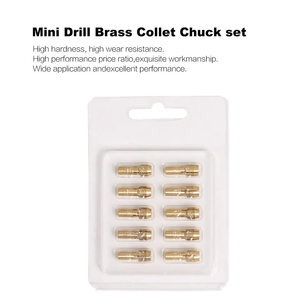 10 PCS Mini Drill Brass Collet Chuck set Grinding Chuck For Dremel Rotary Tool Electric Grinding Accessories 0.5-3.2mm 
10 PCS Mini Drill Brass Collet Chuck set Grinding Chuck For Dremel Rotary Tool Electric Grinding Accessories 0.5-3.2mm