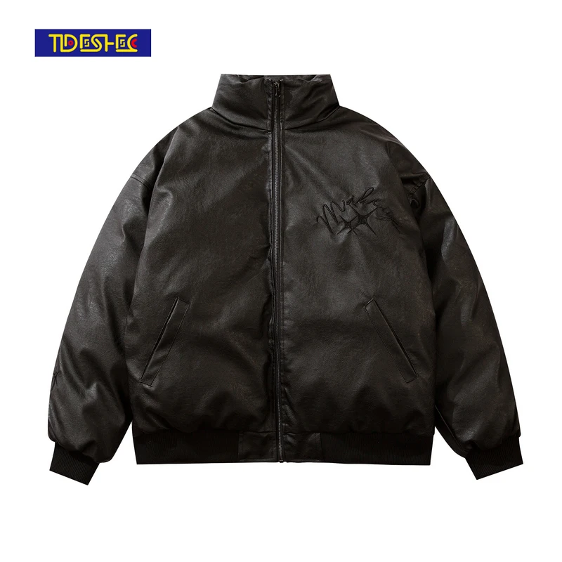 2021 Men Hip Hop Parka Jacket Washed Leather Padded Jacket Coat Winter Streetwear Harajuku Embroidered Cotton Jacket Warm
2021 Men Hip Hop Parka Jacket Washed Leather Padded Jacket Coat Winter Streetwear Harajuku Embroidered Cotton Jacket Warm