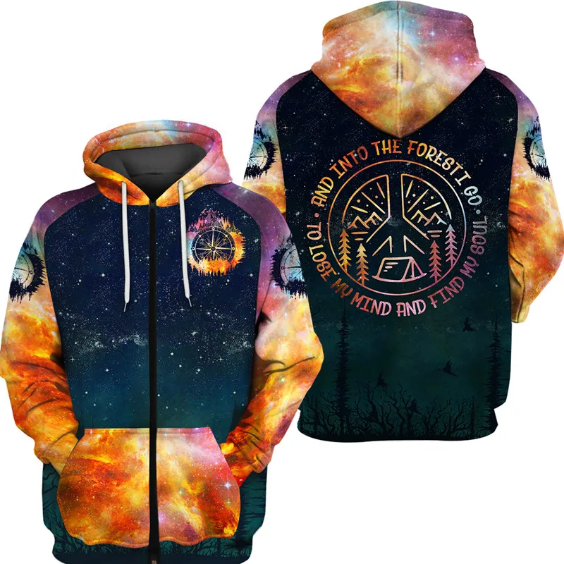 Stitching Design Colorful Galaxy Print Fashion 3D Zipper Sweatshirt 
Stitching Design Colorful Galaxy Print Fashion 3D Zipper Sweatshirt