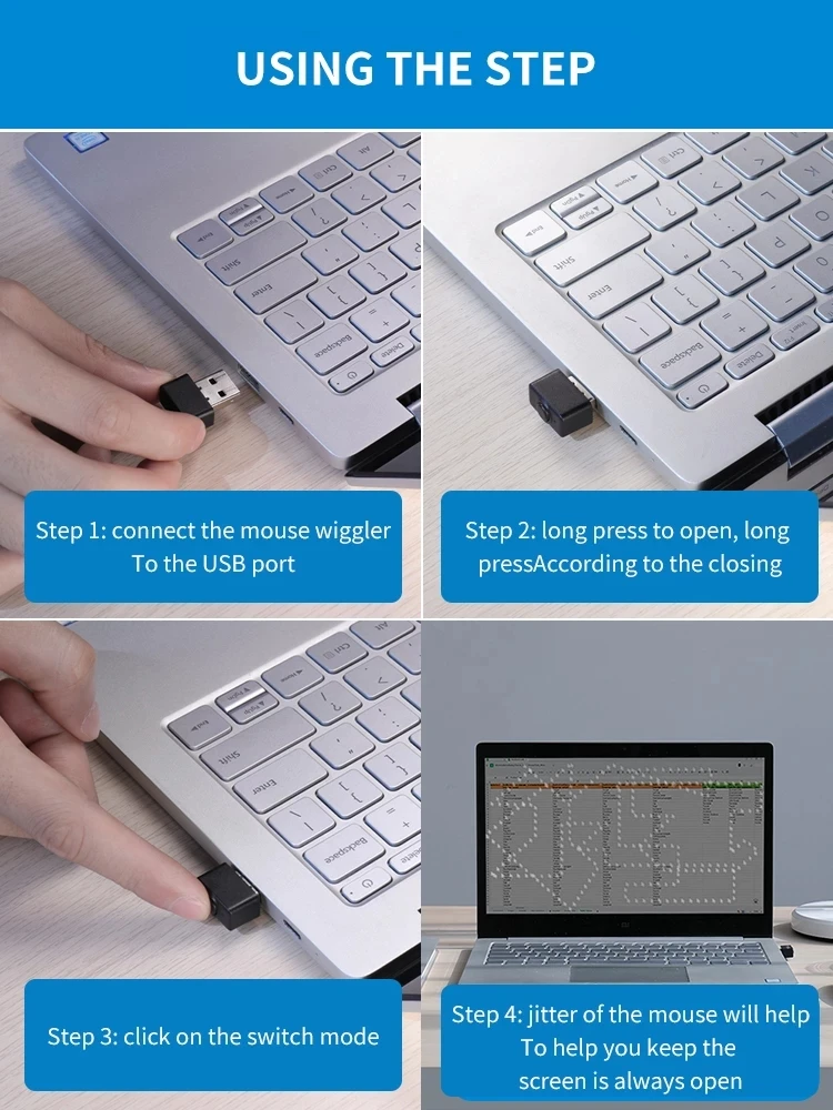 Simulate Mouse Movement to Prevent Entering Sleep Mini Mouse Jiggler USB Port Mouse Mover Supports Multi-track mouse Jigger
Simulate Mouse Movement to Prevent Entering Sleep Mini Mouse Jiggler USB Port Mouse Mover Supports Multi-track mouse Jigger