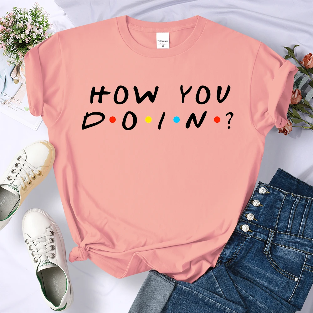 Женская футболка с принтом How You Doin, милая дышащая одежда большого размера, летняя Мягкая футболка, модная простая женская футболка
Женская футболка с принтом How You Doin, милая дышащая одежда большого размера, летняя Мягкая футболка, модная простая женская футболка