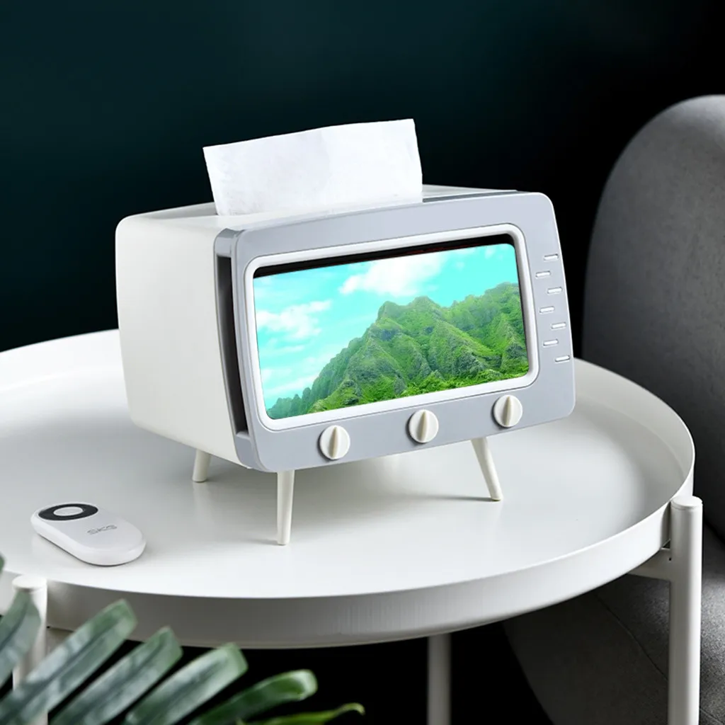 2 In 1 Tissue Box Office Desk Creative Tv Appearance With Phone Stand#s | Дом и сад