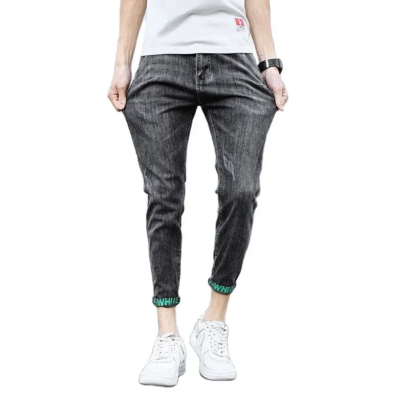 Men's Fashion 2021 Slim Feet Trousers Korean Grey Stretch Casual Trendy Pants Men Teenagers Cowboy Ankle Length Denim Jeans
Men's Fashion 2021 Slim Feet Trousers Korean Grey Stretch Casual Trendy Pants Men Teenagers Cowboy Ankle Length Denim Jeans