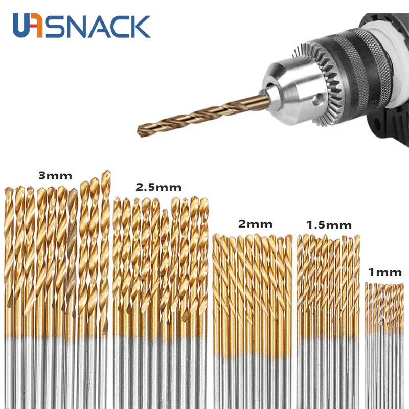 50Pcs HSS High Speed Steel Drill Bits Set Titanium Coated Drill Bits Tool High Quality Woodworking Power Tools 1/1.5/2/2.5/3mm
50Pcs HSS High Speed Steel Drill Bits Set Titanium Coated Drill Bits Tool High Quality Woodworking Power Tools 1/1.5/2/2.5/3mm