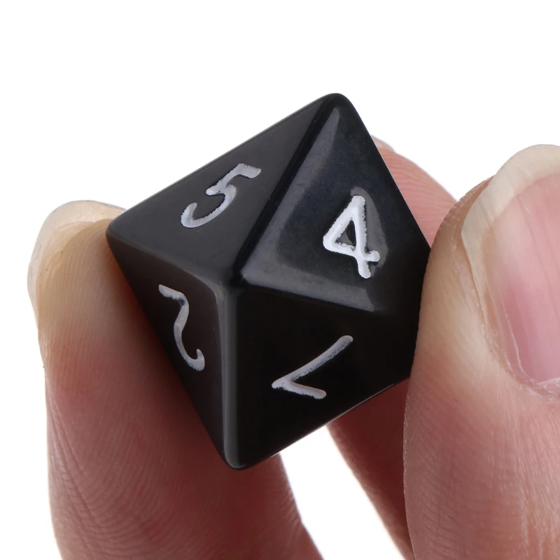 10pcs 8 Sided Acrylic Number Dice Family Party Bar Board Game DND Accessories