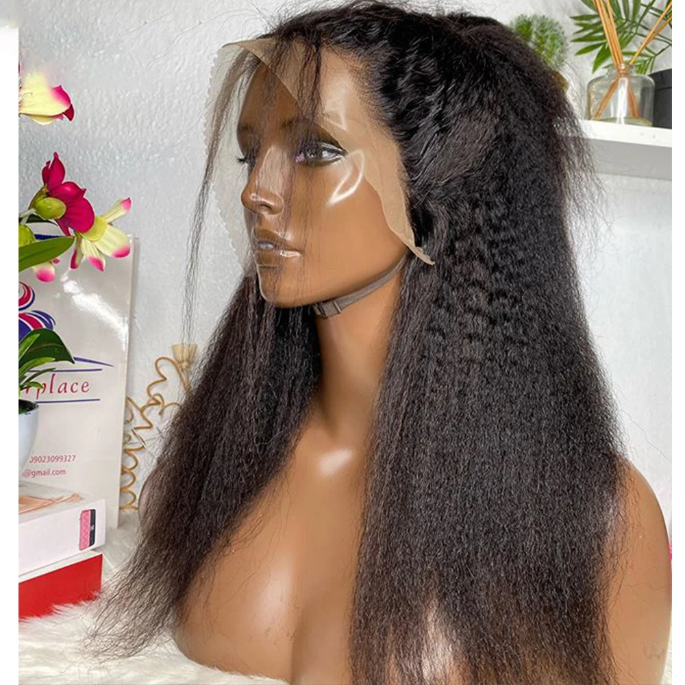 Synthetic Lace Front Wigs Long Kinky Straight Natural Black Wig for Black Women Middle Part Hairline High Temperature Fiber
Synthetic Lace Front Wigs Long Kinky Straight Natural Black Wig for Black Women Middle Part Hairline High Temperature Fiber