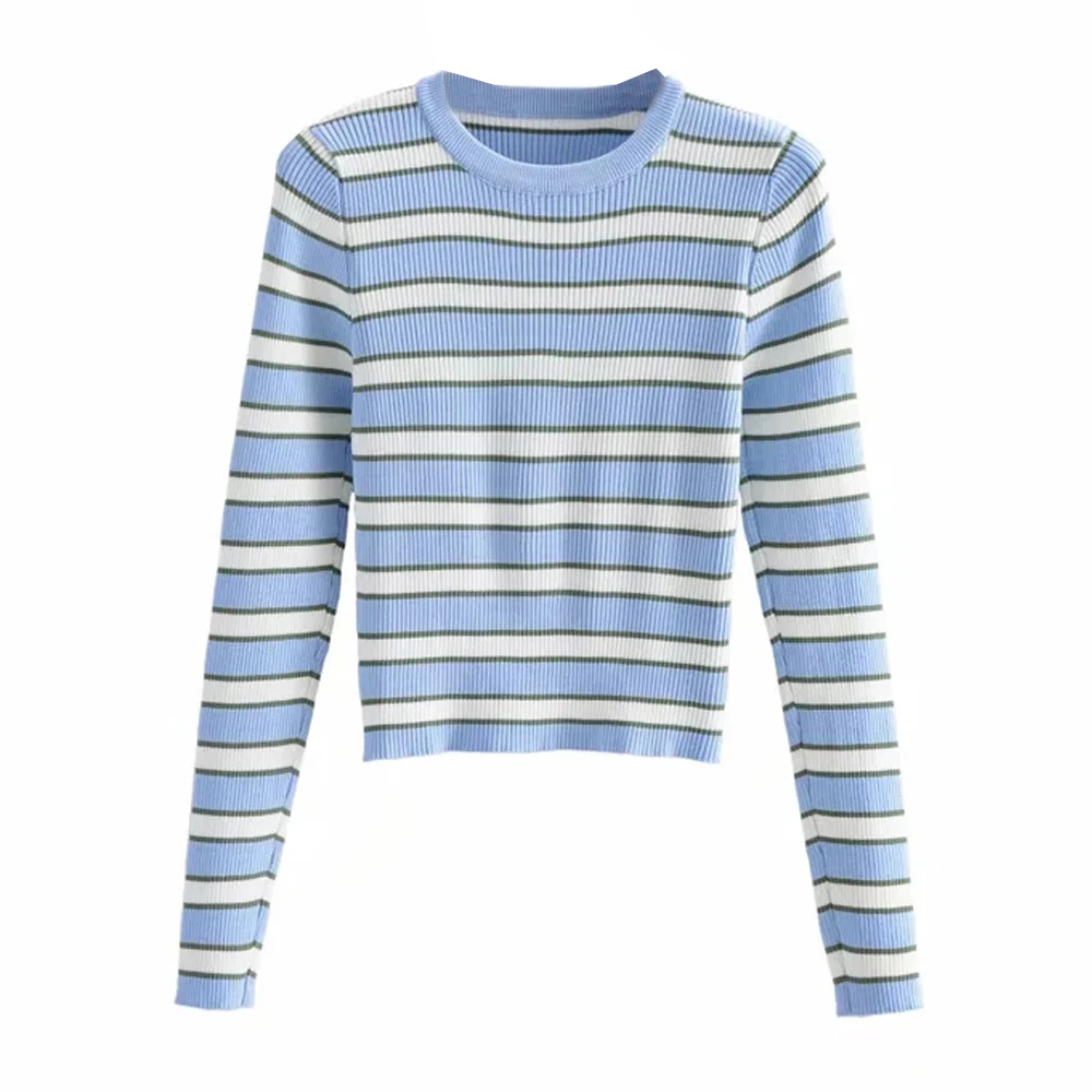 Hot Sale 2021 women spring autumn Jersey casual round collar sweater stripe knitting Lady short Jumper long-sleeved Knitwear top
Hot Sale 2021 women spring autumn Jersey casual round collar sweater stripe knitting Lady short Jumper long-sleeved Knitwear top