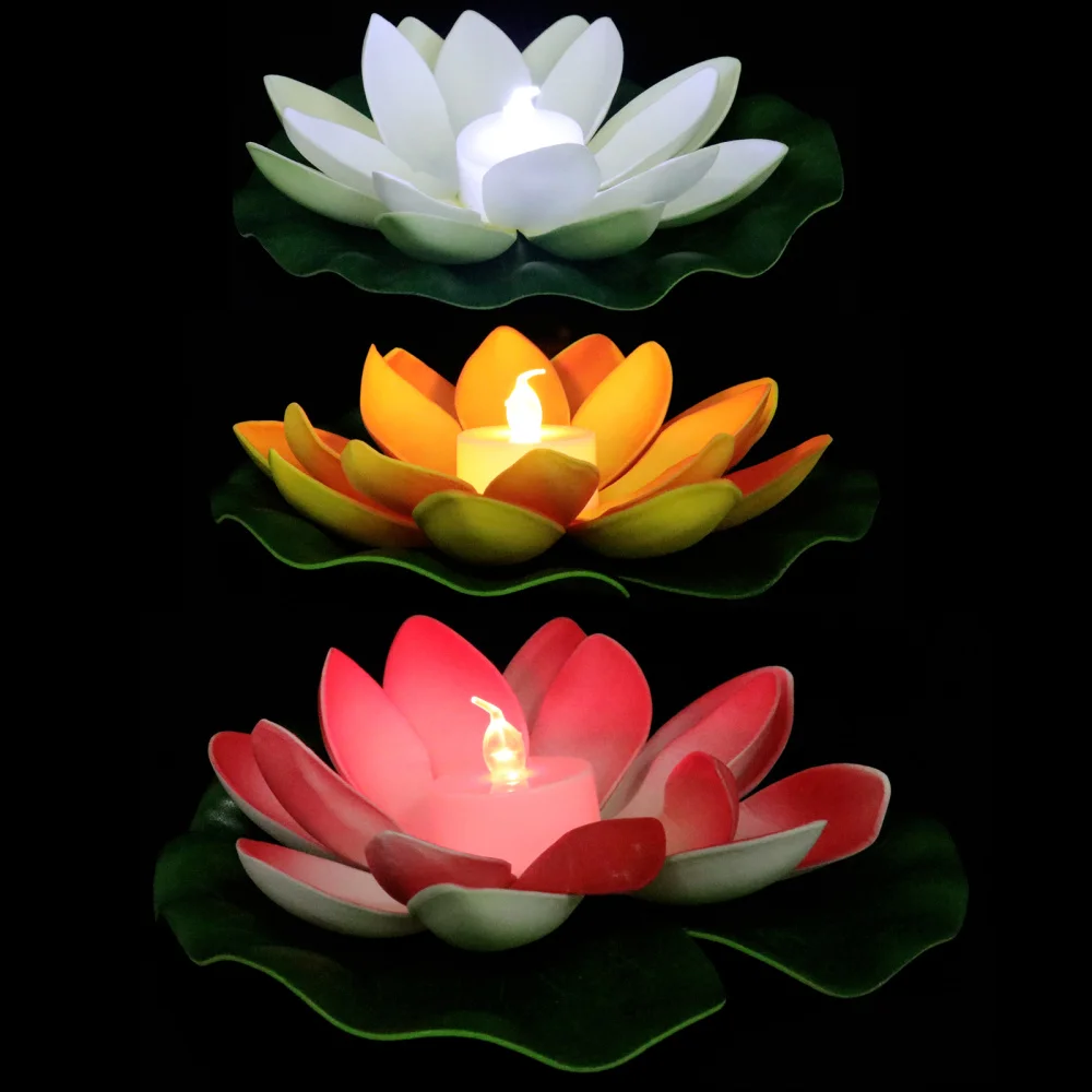 3Pcs Water Float Lotus Flower Lamps Floating Lotus Lights Supplies 
3Pcs Water Float Lotus Flower Lamps Floating Lotus Lights Supplies