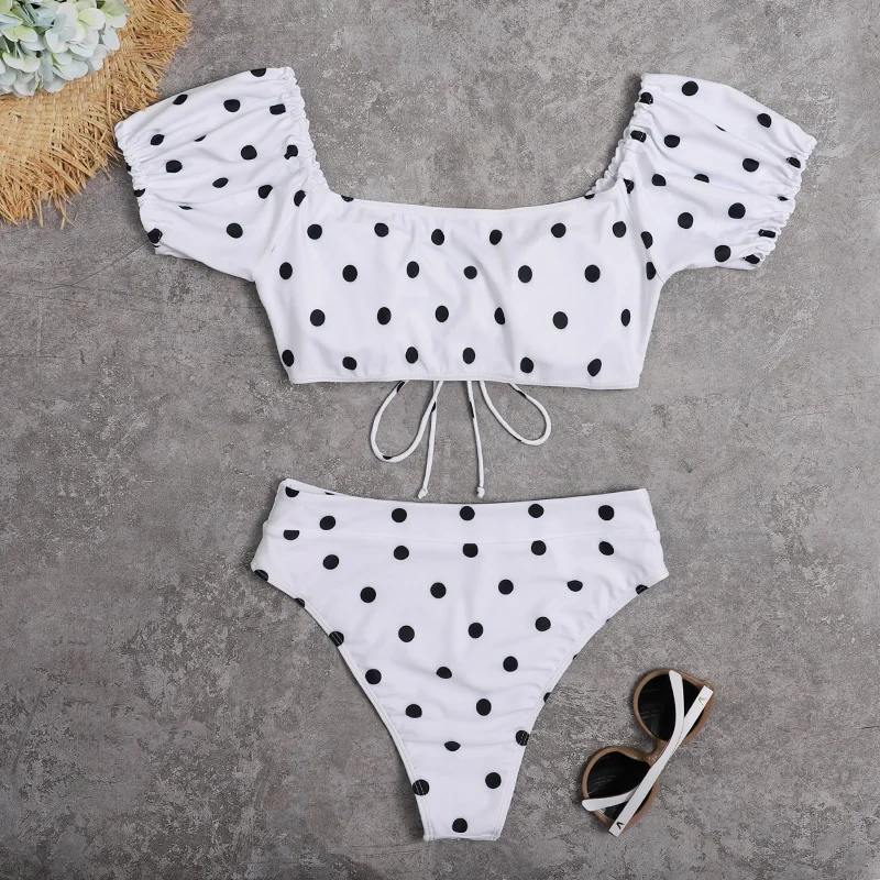 Short Sleeve Off-Shoulder Women's Bikini 2021 Mujer Thong High Waist Swimsuit Female Push Up Swimwear Laced Up Swimming Suit
Short Sleeve Off-Shoulder Women's Bikini 2021 Mujer Thong High Waist Swimsuit Female Push Up Swimwear Laced Up Swimming Suit