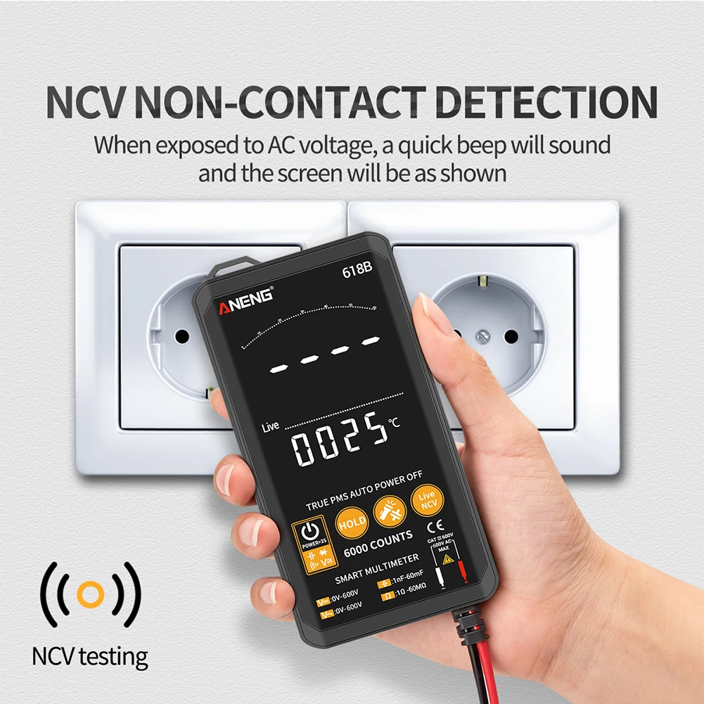 Diode Tester AC DC Voltage Resistance Capacitance Backlight Digital Multimeter Touch Screen Continuity Home Electronic Data Hold
Diode Tester AC DC Voltage Resistance Capacitance Backlight Digital Multimeter Touch Screen Continuity Home Electronic Data Hold