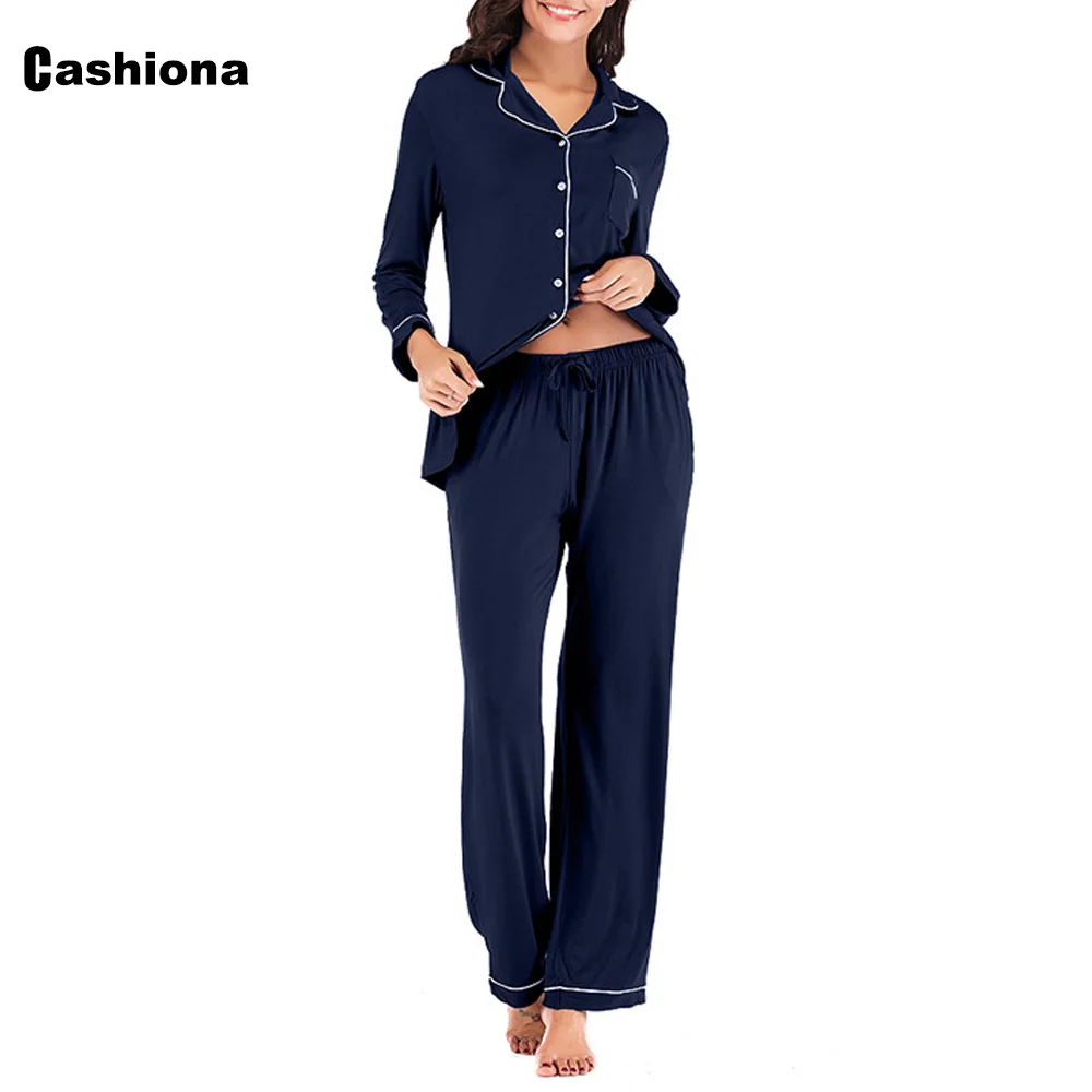 Cashiona Women Elegant Leisure Pajamas Open Stitch Shirt Top And Long Pants Set Comfy Ladies Sleepwear Home Two Piece Outfits
Cashiona Women Elegant Leisure Pajamas Open Stitch Shirt Top And Long Pants Set Comfy Ladies Sleepwear Home Two Piece Outfits