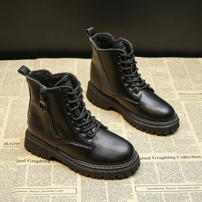2021 Autumn and Winter New Ladies Martin Boots Round Toe Zipper Female PU Nude Boots Thick-soled Comfortable Casual Boots Women
2021 Autumn and Winter New Ladies Martin Boots Round Toe Zipper Female PU Nude Boots Thick-soled Comfortable Casual Boots Women