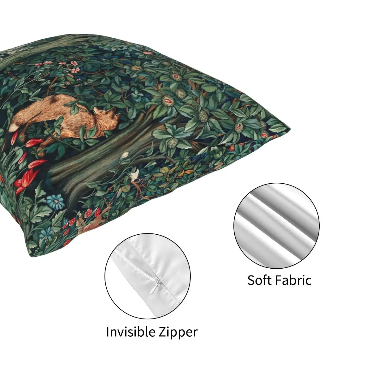 GREENERY FOREST ANIMALS Fox And Hares Floral Tapestry Square Pillowcase Polyester Pattern Zip Decor for Car Cushion Cover 18"
GREENERY FOREST ANIMALS Fox And Hares Floral Tapestry Square Pillowcase Polyester Pattern Zip Decor for Car Cushion Cover 18"
