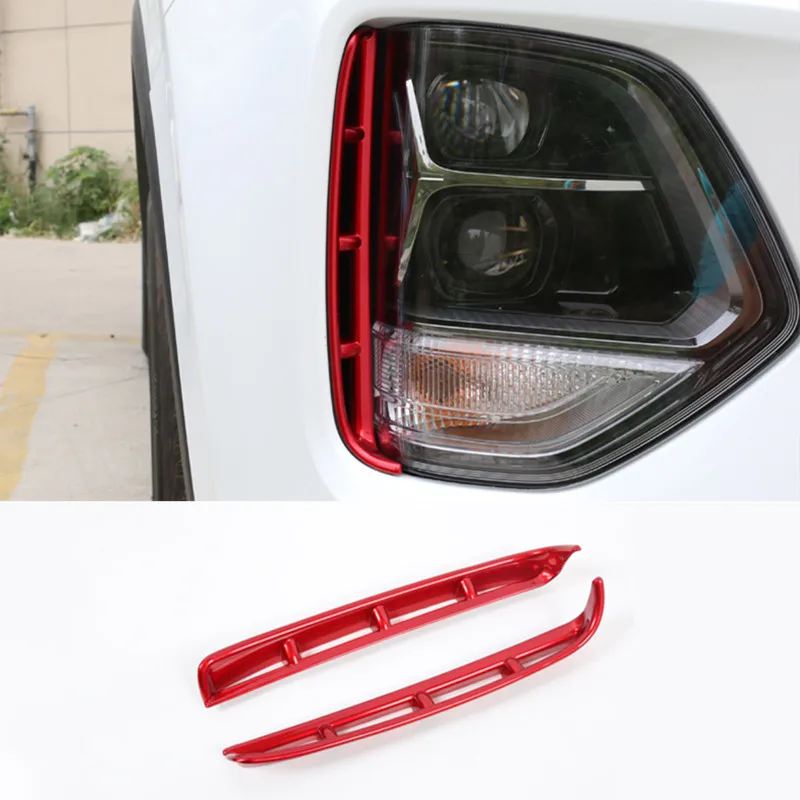 

For Hyundai Santa FE IX45 2018 2019 2020 Headlight anti-fog Kit air intake trim exterior Car accessories ABS Red 2pcs