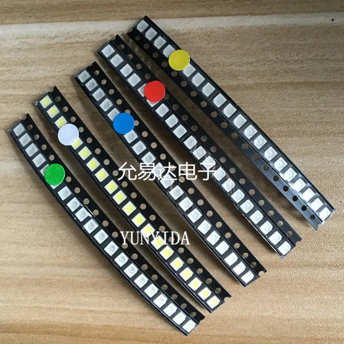 5 Values * 20 pcs = 100 PCS Bright Kit 3528 1210 SMD LED Red/Green/ Blue/Yellow/White 20 pcs Each Diode LED 3.5 * 2.8 * 1.9mm 
5 Values * 20 pcs = 100 PCS Bright Kit 3528 1210 SMD LED Red/Green/ Blue/Yellow/White 20 pcs Each Diode LED 3.5 * 2.8 * 1.9mm