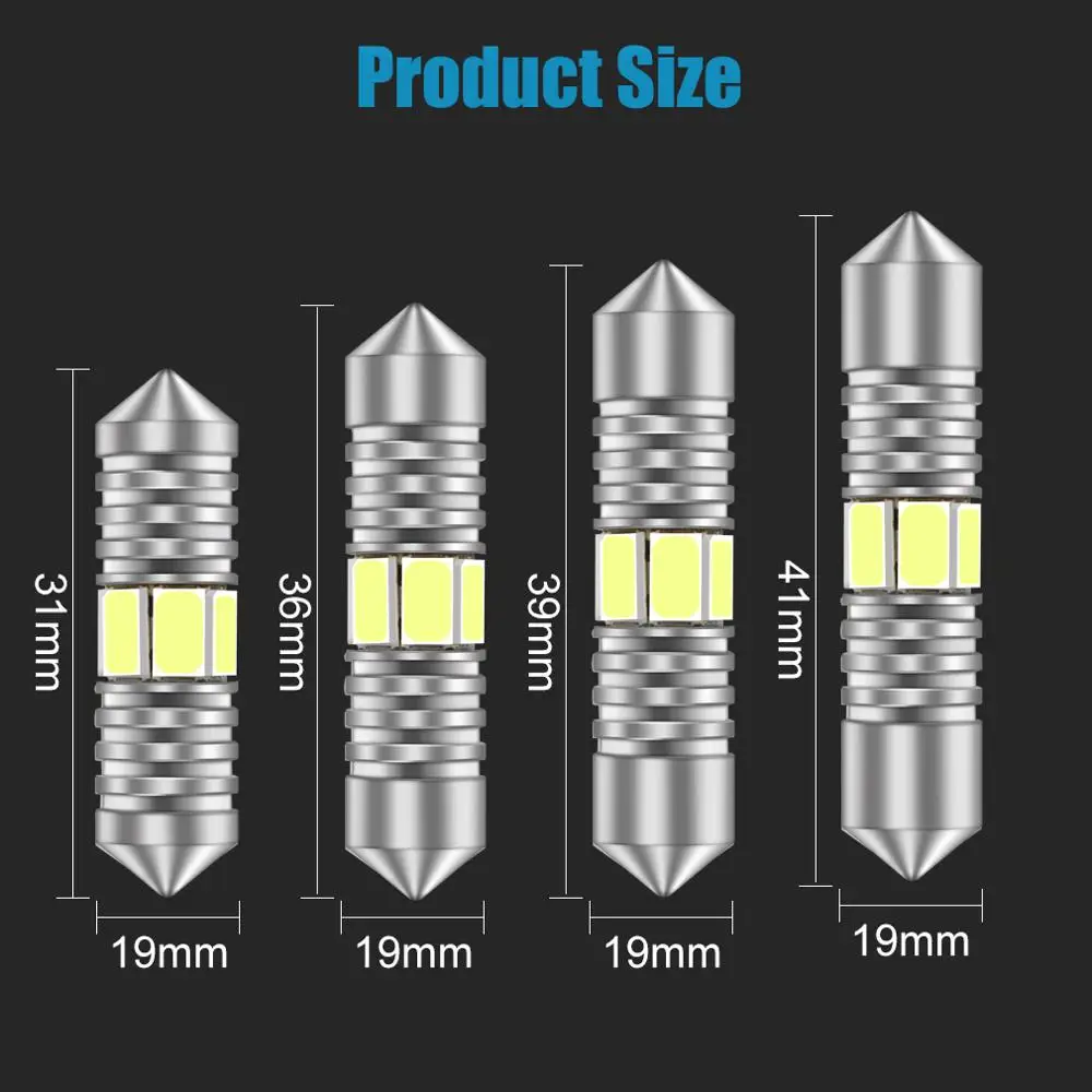 C5W C10W LED Bulb Canbus 31mm 36mm 39mm 41mm Festoon Led 360 Degree Car Interior Lights Dome Reading License Plate Lamp 12V Auto
C5W C10W LED Bulb Canbus 31mm 36mm 39mm 41mm Festoon Led 360 Degree Car Interior Lights Dome Reading License Plate Lamp 12V Auto