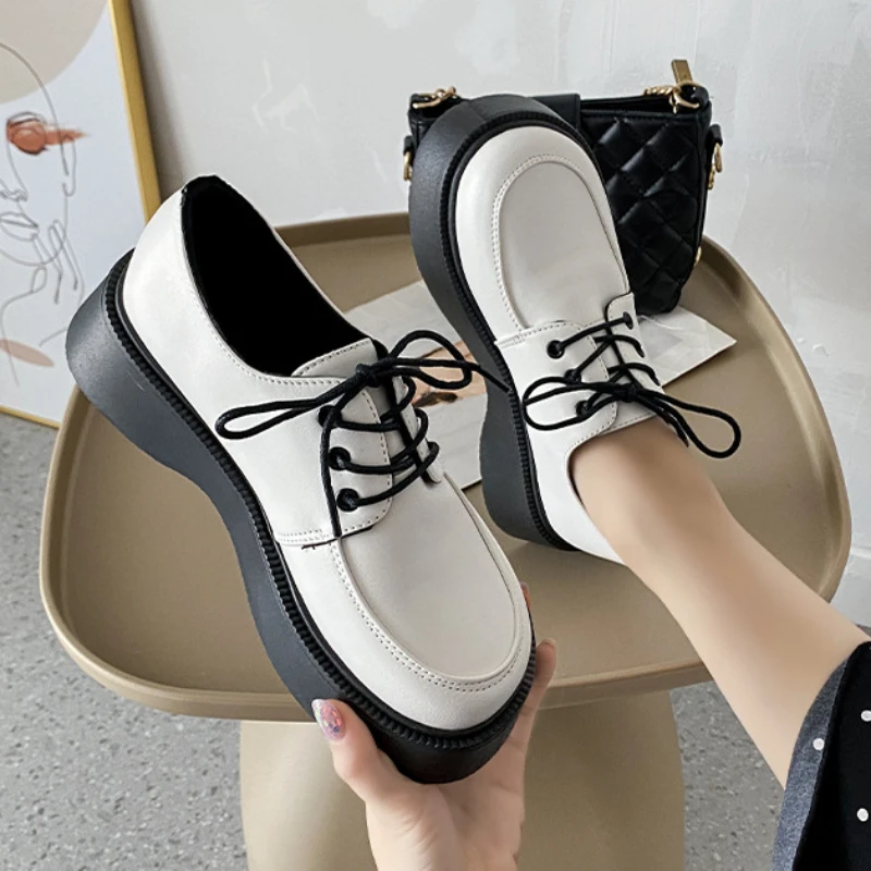 Platform Flats Shoes Women Black Spring Autumn Fashion Comfortable Lace Up Platform Oxford Loafers Casual Boat Shoes
Platform Flats Shoes Women Black Spring Autumn Fashion Comfortable Lace Up Platform Oxford Loafers Casual Boat Shoes