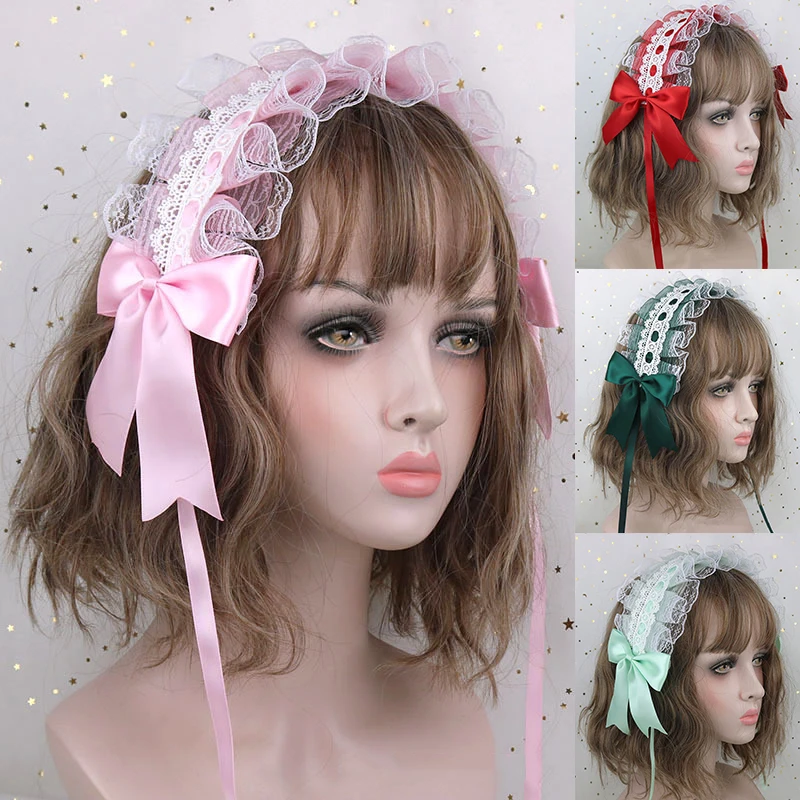 Japanese Lace Bow Ribbon Lolita Headdress Sweet Headband Lolita Cute Soft Girl Anime Cosplay Hair Accessories
Japanese Lace Bow Ribbon Lolita Headdress Sweet Headband Lolita Cute Soft Girl Anime Cosplay Hair Accessories